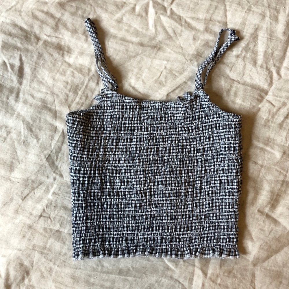 Brandy Melville Gingham Ruched Crop Top
